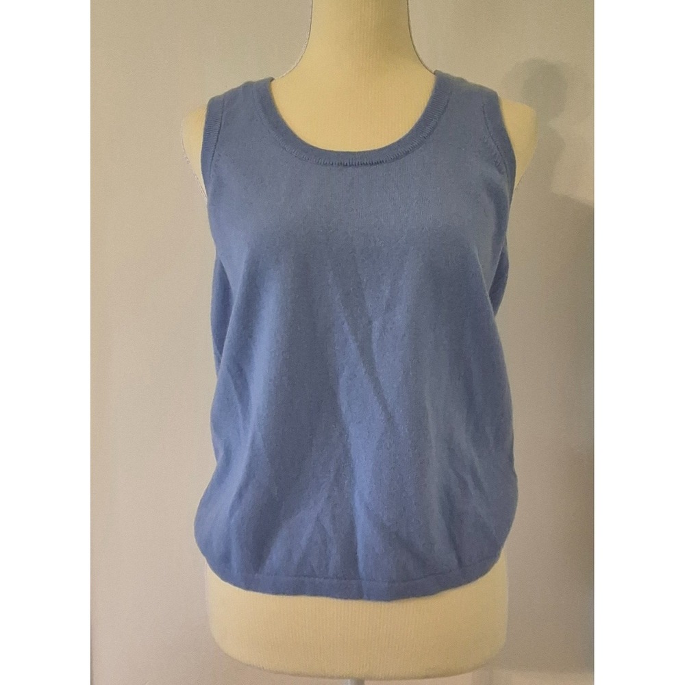 100% Cashmere Tank Size S Sleeveless Knit Sweater Vest Layering Quiet Luxury